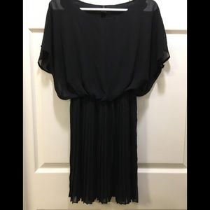 Forever 21 black pleated skirt sheer lined dress